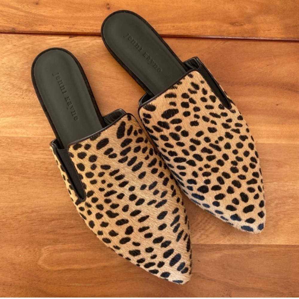 JENNI KAYNE Pony Calf Hair Cheetah Leopard Mule